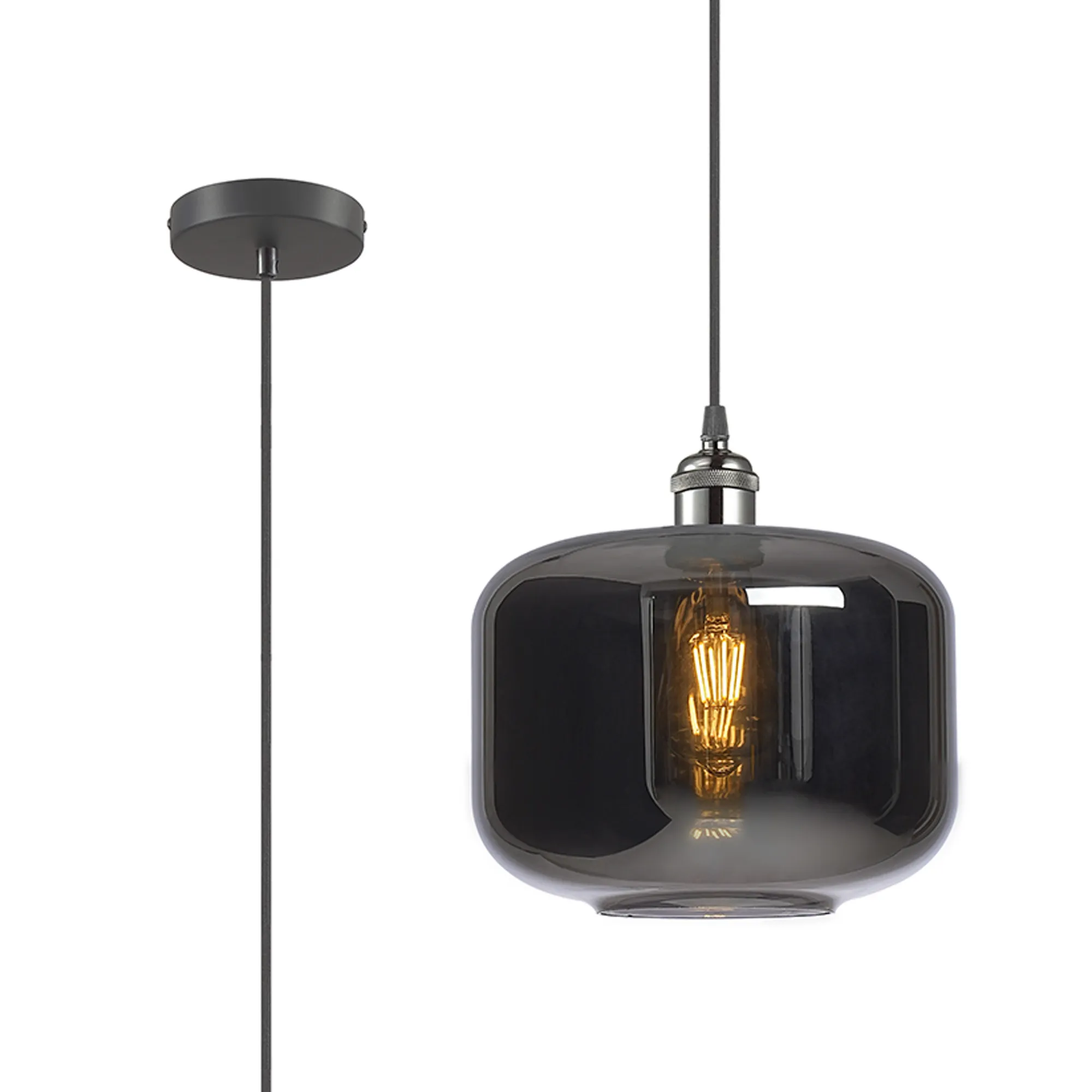Cawdor Gun Metal Ceiling Lights Deco Single Pendant